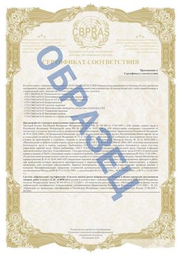 Образец Приложение к СТО 01.064.00220722.2-2020 Кузнецк Сертификат СТО 01.064.00220722.2-2020 
